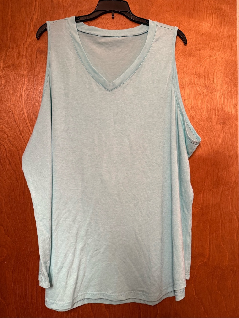Relaxed V-Neck Tank Top in Light Aqua